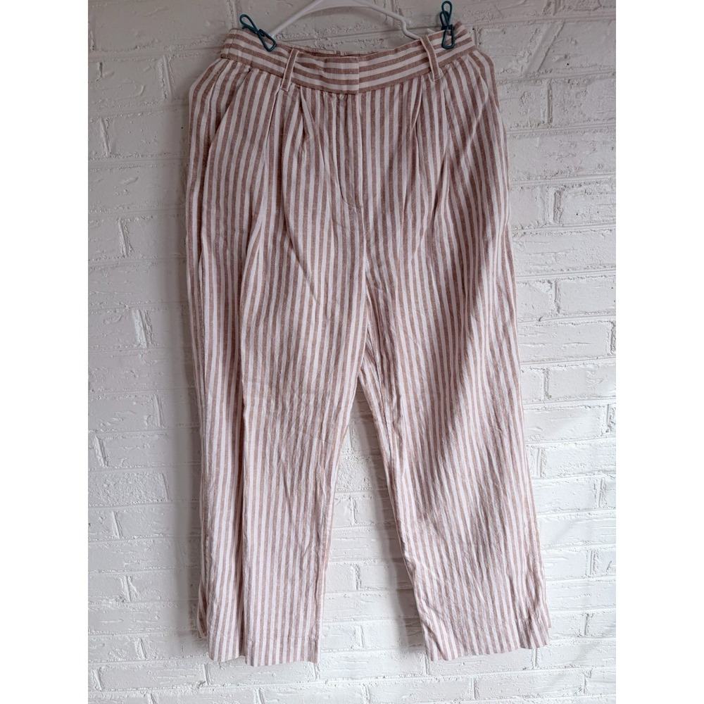 Abercrombie and Fitch Women's Pants Size Small S white striped‎ straight
